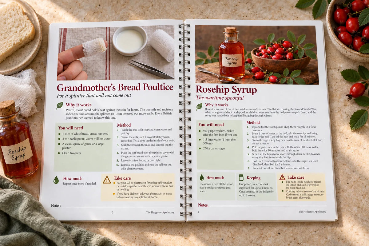 Inside: Grandmother's Bread Poultice and Rosehip Syrup